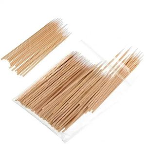 100pcs Nails Holz Baumwollabstrich Saubere Stöcke Knospen Tipp Holzwatte Kopf Maniküre Detail Korrektur Nagellackentferner Kunstwerkzeuge