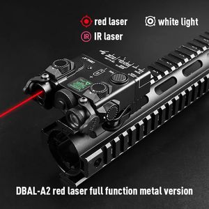 Metal DBAL-A2 IR Laser vermelho/ verde-verde vista dupla vantagem de PEQ-15A lanterna tática de lanterna tática LED LUZ WHITE para caçar