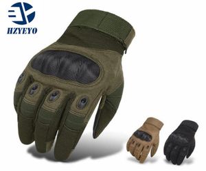 Pekskärm kolfiber Motorcykel Skidproof Hard Knuckle Full Finger Gloves Protective Gear for Outdoor Sports Racing H8192570309