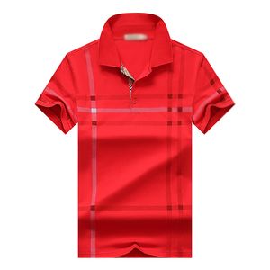 2024 Sommer Polo-Shirt Designer Leads T-Shirt Tide Business Gentleman Baumwollplaid Polo-Hemd Herren Lupe Halbärmel Joker Luxus atmungsaktiv