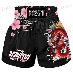 شورت الرجال Muay Thai Shorts MMA ملاكمة الملابس رجال الأطفال الرياضة والتدريب على اللياقة البدنية سروال الملاكمة T240419