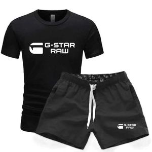 Męskie szorty 2-częściowe męskie stroje męskie Zestaw bawełniane koszulki T-shirty sportowe zestaw do joggingów