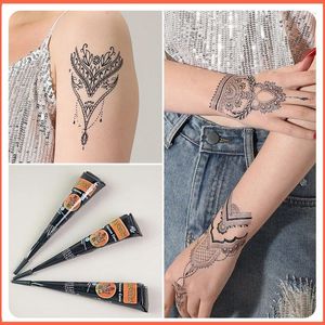 Tattoo Inks 1Pcs Black Brown Henna Cones Paste For Temporary Body Art Sticker Mehndi Paint