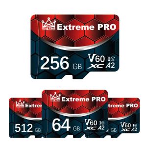 بطاقات 2TB SD MEMMY CARD 64GB 128GB A2 V60 SD/TF Flash Card Mini SD Cards UHS1 Flash Card مع حزمة محول SD مجاني