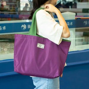 Storage Bags Large Supermarket Shopping Bag Drawstring Vegetable Fruit Environmental Protection Fashion Shoulder Handbag Grocery