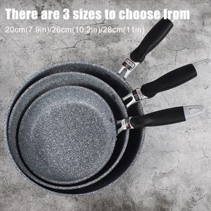 Pans 28/26/24/20cm Stone Frying Pan Wok Non-stick Skillet Cauldron Induction Cooker Pancake Egg Gas Stove Home Kitchen Tool