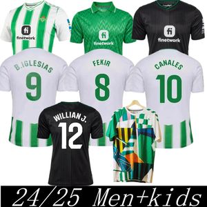 Real Betis ISCO Soccer Jerseys 23 24 25 JOAQUIN FEKIR B.IGLESIAS CANALES WILLIAN J Shirt WILLIAM CAMARASA JUANMI VICTOR RUIZ Men Kids Kit Football Shirts Uniform