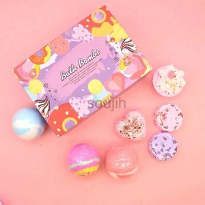 Banho de espuma 7pcs Special Shape Bath Bombs Presente Conjunto com Oils Essential Spa Bubble for Women Birthday Mothers Day D240419