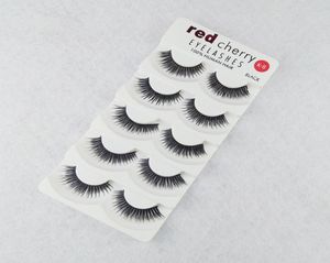 Red Cherry 5 Pairs False Eyelashes 18 Styles Black Cross Messy Natural Long Thick Fake Eye lashes Beauty Makeup High Quality1458685