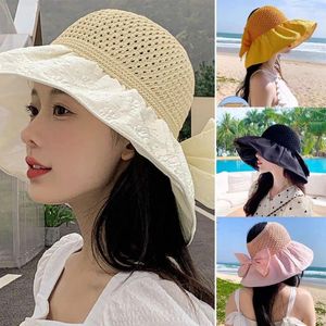 Berretti larghi bride brima pescatore cappello di moda moda traspirante per visiera ant UV berretto da donna vuota regolabile femminile femminile