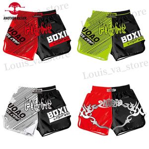 メンズショーツ印刷MMAショーツキッズアダルトムエタイショーツボクシングトレーニングコンペティショントランク安いサンダ戦闘格闘パンツT240419