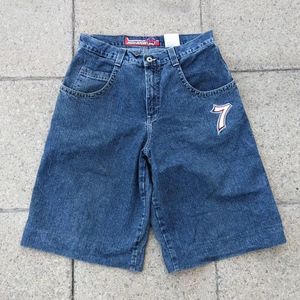 Y2k spor salonu şortları erkek ve amerikan hiphop rap harajuku tarzı gündelik vintage denim midwaist basketbol 240402