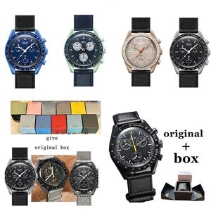 Top Quality Original Brand Gift Original Box Watches For Mens Plastic Case Chronograph Moon Watch Explore Planet AAA Male Clocks 240409