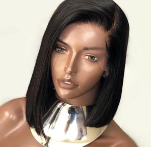 13x4 Pierwsze koronkowe przednie ludzkie włosy peruki dla czarnych kobiet Remy Bob koronkowe perukę Brazylijskie włosy wstępnie wybite z włosami dla niemowląt 4522578