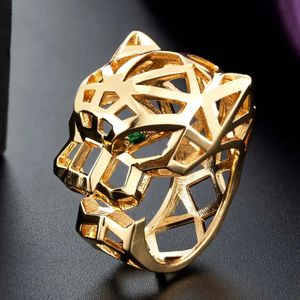 Zlxgirl quality leopard shape animal finger rings for women statement punk bijoux Brand Dubai gold color leopard ring 240323