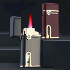 Baicheng View Vision Butane senza gas Flager più leggero Classico a fiamma rossa a fiamma rossa Accendi per sigarette da uomo più leggera