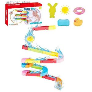 Sandspiele Wasser Spaß Wasserstrecke Bad Spielzeug 39pcs versammelte Folie DIY Wandstrecke Gebäude Set Spaß Badezeit Wasserspray Spiel Kinder Wasserstrecke L416