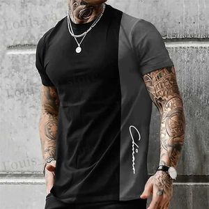 Men's T-Shirts Mens Strt T-shirt Summer Mens 3D Stripe Printing Short Slve Tops Fashion Everyday T Shirt Oversized T Shirt Men Clothing T240419