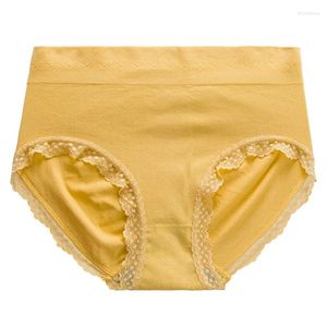 Women's Panties Lace Edge Midwaist Belly Graphene Crotch Briefs Comfortable Antimicrobial Japanese