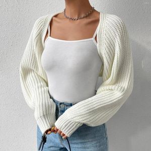 Women's Knits Women Casual Long Sleeve Knitted Cardigan Streetwear Open Front Sweater Y2k Black White Knitwears