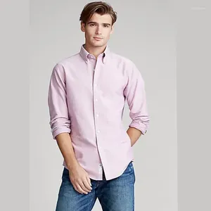 Camisas casuais masculinas homme colorido oxford homens de manga longa moda moda hombre estilo pônei