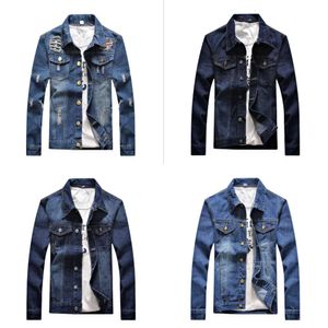 Spring Jacket Autumn Fashion Hip Hop Casual Men denim Jackor Långärmar tunn kappa Asiatisk storlek M-3XL S