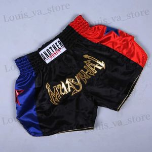 Męskie szorty dla dzieci dorośli bokserski Wushu Sanda trening walki krótkie spodnie mężczyźni kobiety muay thai boxen sparing sparing haftery trunks t240419