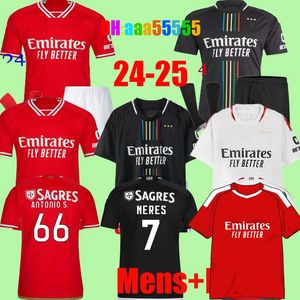 23 24 25 Erkek Benfica Futbol Forması Di Maria Ramos Everton Pizzi Rafa Darwin G.Ramos 2023 Enzo Ev Uzak Siyah Erkek Çocuklar Kit Futbol Gömlekleri