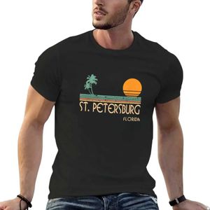 T-shirty męskie retro St. Petersburg Florida T-shirt płaska koszulka T-shirt Męskie T-shirt J240419