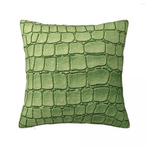 Pillow Green Crocodile Throw Cover Casos ornamentais de Natal para travesseiros