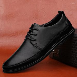 Casual Shoes Men Formal 2024 Moda oryginalna skórzana sukienka wiosenna marka Business Business Office Wedding Featwear