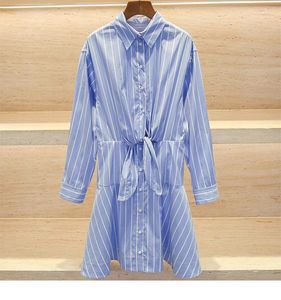 402 XXL 2024 Milan Runway Dress SPring Summer Long Sleeve Lapel Neck Womens Dress Fashion High Quality qiahe