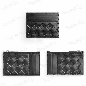 Luxury Card Holders Designer Card Holder Top Mirror Quality Mini Wallet äkta läder sömmar vävda handväska män kvinnor myntpåse med låda