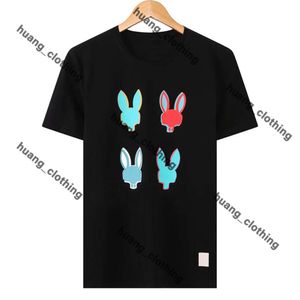 デザイナーシャツラビットプリントポロシャツカジュアルPSYCO PSYTOLOGY BUNNY PYSCHO BUNNY PHYSCO BUNNY TシャツファッションTEE