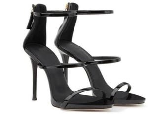 2018 Fashion Women Party Shoes Open Toe Sandals Thin Heel Sexig lågplattform Sandaler Sandaler Zip Up Velvet High Heels1205411