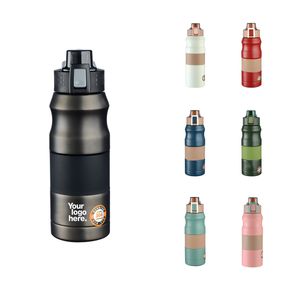 24oz isolerad sportvattenflaska Simple Metal Canteen Travel Bottle Rostfritt stål Vakuum Double Wall Thermo Flask för varma och kalla drycker HSK006