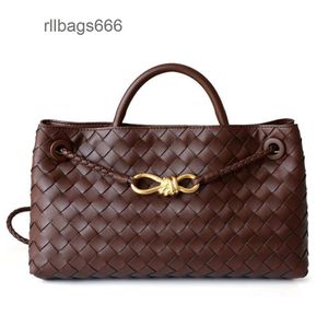 Ny en vävd Bottegs High Metal Womens väskor Buckle Totes Andiamo Lady Shoulder HA Tote Venetass Ba Rope Quality Leather Cowhide West/East M2DI