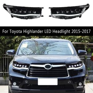 Lampada ad alto raggio diurno diurno in esecuzione Light Streamer Segnale Assemblaggio dei fari per faro a LED Highlander Toyota 15-17