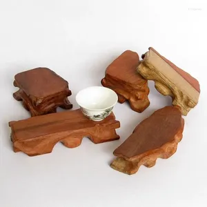 Декоративные фигурки S Suanzhimu Wood Carging Jade Red Stone Handicrafts Chapot Croot Base