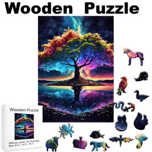 3D-pussel Learning and Education 3D Träpussel Vuxna barn pussel Toy Education Gift for Kids Toys Childrens Games Brain-Teaser Hobby 240419