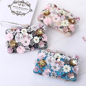 Omuz çantaları parti akşam çanta kadınlar için bayanlar crossbody çanta yüksek kaliteli el yapımı rhinestone çiçek el