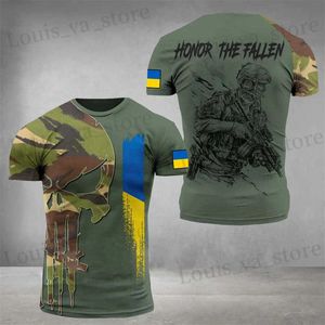 Erkek Tişörtler Gaziler Grafik Tişört Ordu Kamuflajı 3D Baskı T-Shirts Erkek Giyim Açık Hava Giyim Gündelik Kısa Kısa Military Üstler Spor Giyim TS T240419