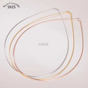 Pendant Necklaces Genuine Real Pure Solid 925 Sterling Silver Necklace for Women Punk Rock Rose Gold Snake Chains Jewelry Female Necklaces 240419