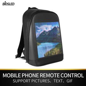 Bags 2021 new Soft Shell Waterproof smart wifi APP Control led bag LED Backpack for travelling advertising showing