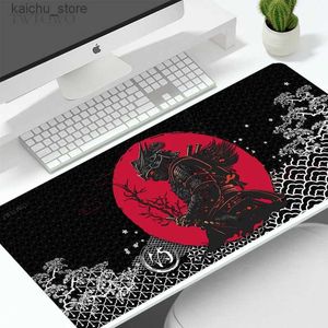Mouse Pads Wrist Rests Mouse Pad Gamer Samurai XL Ny stor HD Computer Mousepad XXL Keyboard Play Playmat Non-Slip Office Natural Rubber Soft Table Mat Y240419