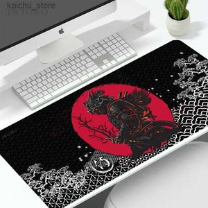 Mouse Pads Bilek Rests Mouse Pad Gamer Samurai XL Yeni Büyük HD Bilgisayar Mousepad XXL Klavye Pad Playmat Slip Olmayan Ofis Doğal Kauçuk Yumuşak Masası Mat Y240419