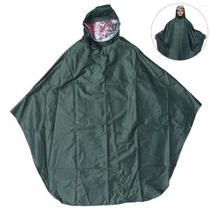 Płaszcz deszczowy kobiety bezpieczne rower odblaskowy poncho z rękawami długie przezroczyste zagęszczanie dużego czapki (armia zielony)