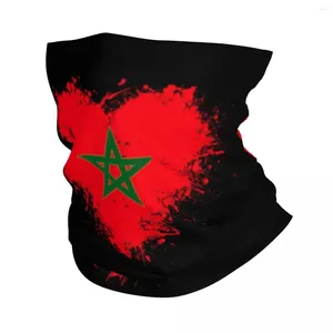 Bandanas Marrocos Flag Heart Winter Band para a cabeça mais quente Caminhada de tubo de tubo de tubo mourisco marroquino FACE BANDANA GAITER