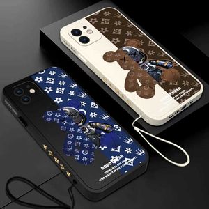 Cell Phone Cases Cute robot bear phone case suitable for Samsung Galaxy S24 S23 S22 S21 S20 Ultra Plus FE S10 S10E Note 20 Ultra 10 9 Plus covers J240418