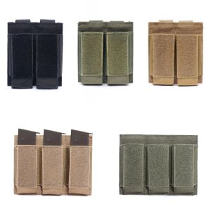 Förpackar Molle Double Triple Tactical 9mm Magazine Pouch Military Army Hunting ficklampan Holder EDC Midjepåse Airsoft Mag Holster Väskor